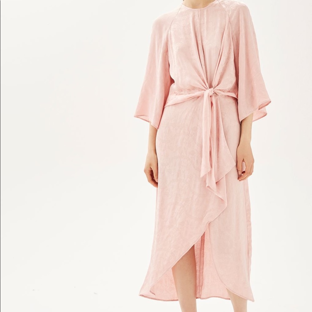 Topshop Jacquard Knot Front Midi Dress